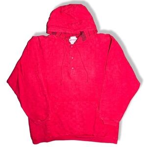 Vintage Textured Checkered Quarter Snap Hoodie